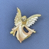بروش ملاك كريستالات بيضاء وصفراء لون بيج وأبيض معدن ذهبي 31×43mm+
