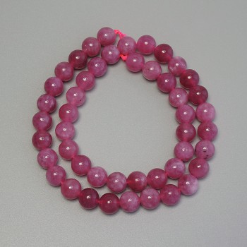 حبات التورمالين كرة ملساء، قطر 8mm± على خيط، طول 38cm+