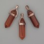 تخفيض! قلادة حجر العقيق الأحمر سداسي بلورة كرة 8x31x41mm+