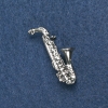 بروش موسيقي "ساكسفون" 38x18mm لون المعدن "فضي"