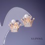 أقراط Xuping تاج 18×15 مم "طلاء ذهبي 18K"