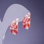أقراط بكريستالات حمراء 19x10mm معدن ذهبي