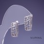 أقراط Xuping 16×18mm روديوم بكريستالات بيضاء