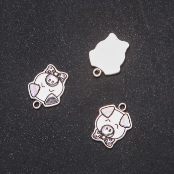 إكسسوار قلادة معلّقة خنزير صغير 16x20mm تعبئة 20g + -9 قطعة