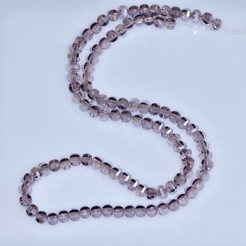 خرز كريستال بأسلوب سواروفسكي أرجواني فاتح كرة مفصصة، قطر 5x4mm خيط، طول 48cm
