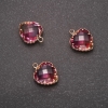 قلادة "قلب" بلون توتي-أصفر، إطار ذهبي 12x15mm