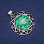 قلادة ملاكيت في إطار عتيق الطراز 40x46mm