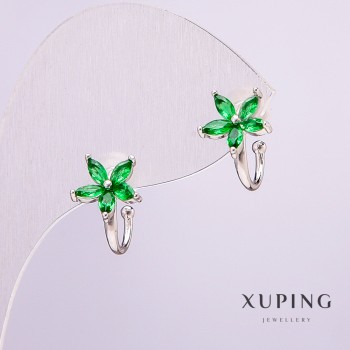 كاف Xuping روديوم مع أحجار خضراء، القطر 8mm +