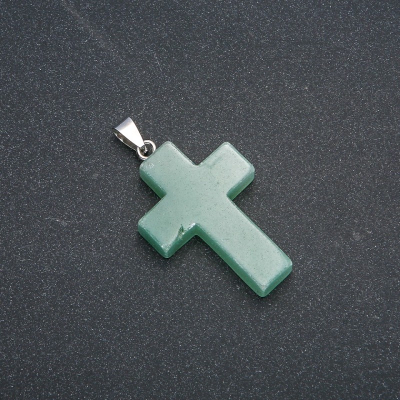 قلادة صليب، حجر اليشم 50x28mm