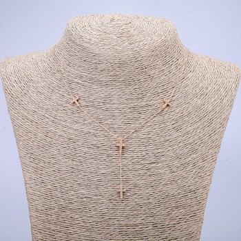 سلسلة Xuping مطلية بالذهب 18K مع تعليقات من الستراس الأبيض، سماكة 0,6 mm+-، طول 48-53 cm+