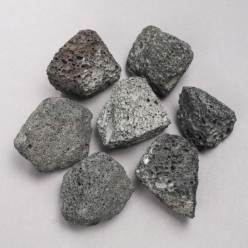أحجار حمم بركانية طبيعية تذكارية، قطر 40x30mm+- (عبوة 100g) أحجام متنوعة
