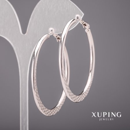 أقراط Xuping حلقات 3x55mm روديوم