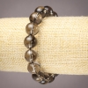 سوار مطاطي من حجر الكوارتز الدخاني الطبيعي كرة ملساء، قطر 12mm+