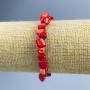 سوار صدف أحمر مصقول، قطر 8×6mm+-، طول 18cm (مطاطي)