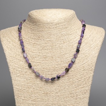 عقد تشارويت حجر طبيعي مصقول، قطر 8x6mm+-، طول 50cm+